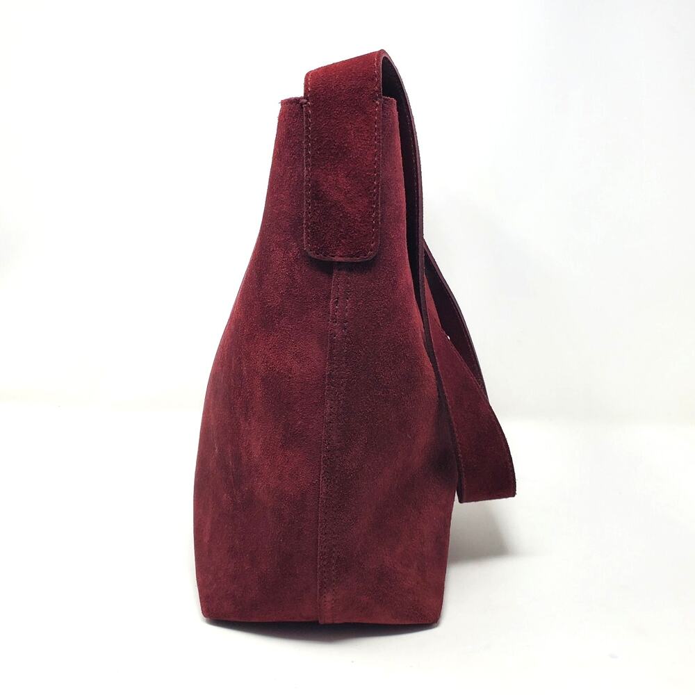 Madewell The Essential Medium Bucket Tote Bag Deep Merlot Suede Leather NR384 - Picture 5 of 9